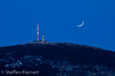 Harz 114 Brocken, Sonnenuntergang, sunset, Mond, moon