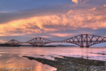 2711 Schottland, Edinburgh, Firth of Forth Bridge, abends