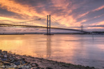 2723 Schottland, Edinburgh, Firth of Forth Bridge, abends