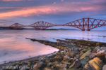 2729 Schottland, Edinburgh, Firth of Forth Bridge, abends