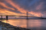 2739 Schottland, Edinburgh, Firth of Forth Bridge, abends