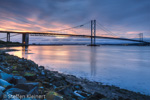 2754 Schottland, Edinburgh, Firth of Forth Bridge, abends