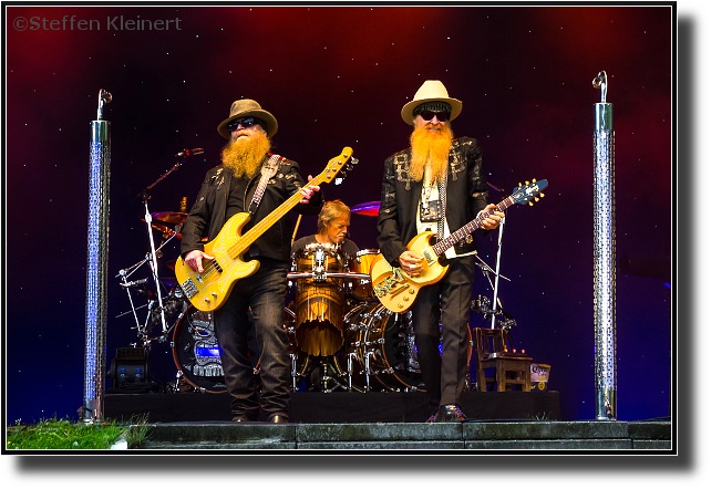 ZZ TOP live, Billy Gibbons, Dusty Hill, Frank Beard, 2016 Hamburg, Stadtpark 